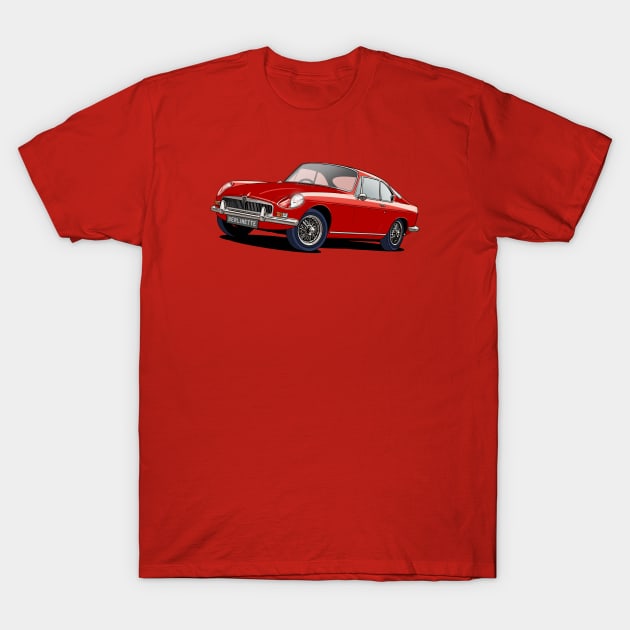 MGB Berlinette Coupe in Red T-Shirt by Webazoot